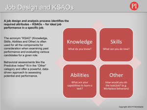 Job Design and KSAOs