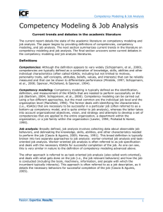 Competency Modeling and Job Analysis