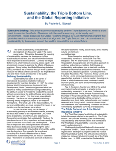 Sustainability, the Triple Bottom Line, and the Global