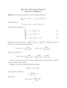 Econ 310 Microeconomic Theory II Solutions to Assignment 3