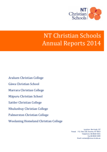 2014 Annual Report - NT Christian Schools
