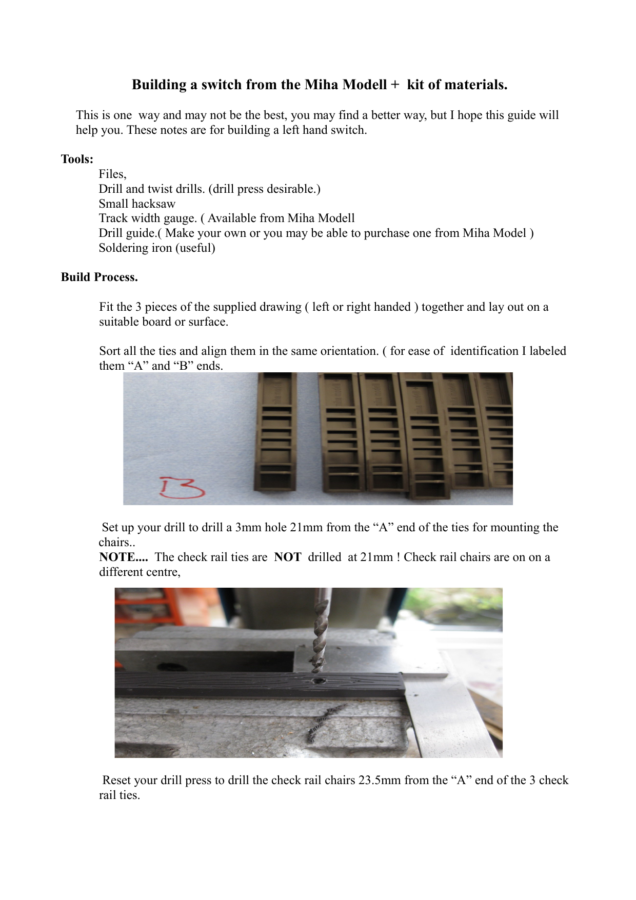 Building A Switch From The Miha Modell Kit Of Materials