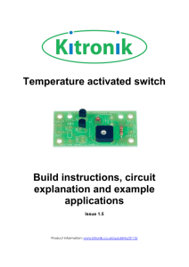 Temperature activated switch Build instructions, circuit explanation