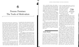 Process Premises: The Tools of Motivation