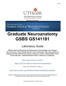 Graduate Neuroanatomy GSBS GS141181