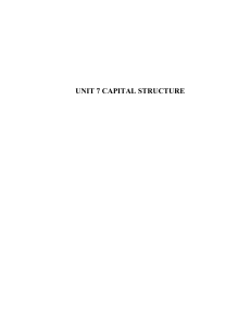 unit 7 capital structure