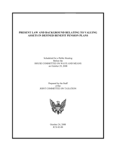 Present Law and Background Relating to Valuing Assets in Defined