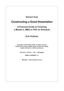 Constructing a Good Dissertation - Thesis Statements