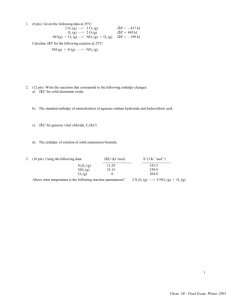 Chem. 1B - Final Exam, Winter 2001