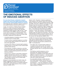 The Emotional Effects of Induced Abortion