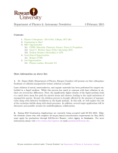 Department of Physics & Astronomy Newsletter 3