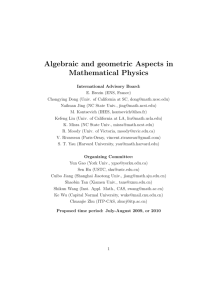 Algebraic and geometric Aspects in Mathematical Physics