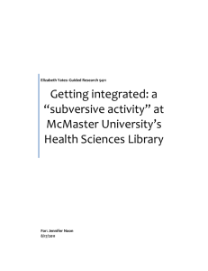 “subversive activity” at McMaster University's Health Sciences Library