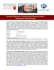 Clinical Research Fellowship Opportunities in Malignant Hematology