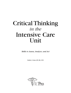 Critical thinking in the intensive care unit