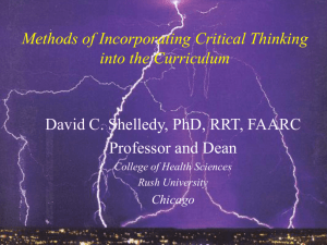 Methods of Incorporating Critical Thinking into