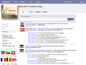 World War I Facebook Page