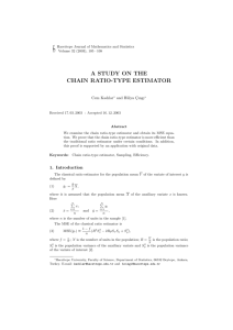 A STUDY ON THE CHAIN RATIO