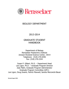 BIOLOGY DEPARTMENT 2013-2014 GRADUATE STUDENT