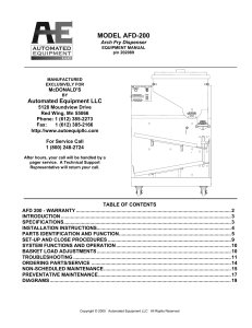 Arch Fry System - Commercial Parts & Service Inc.