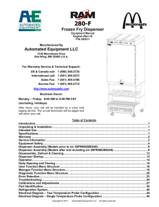 Frozen Fry Dispenser Automated Equipment LLC