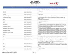 Xerox Corporation US Trademarks List