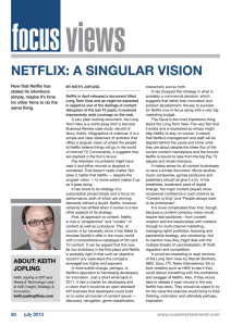 netflix: A singulAr vision