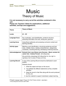 Theory of Music - English Language Support Programme