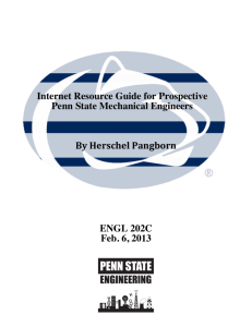 Internet Resource Guide for Prospective Penn State Mechanical