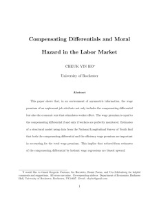 Compensating Differentials and Moral Hazard in the Labor Market