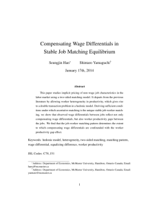 Compensating Wage Differentials in Stable Job Matching Equilibrium