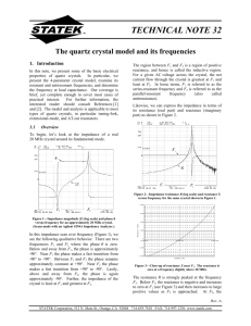 The quartz crystal model and its frequencies