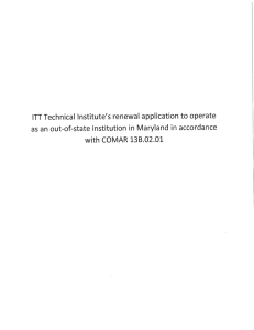 ITT Technical OOS Renewal - Maryland Higher Education