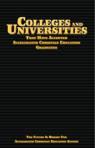 A Partial List of Colleges and Universities That