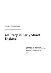Adultery in Early Stuart England - Dissertationen Online an der FU
