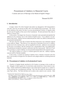 Presentment of Adultery in Manorial Courts