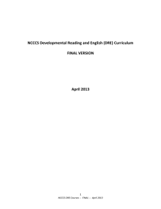 NCCCS Developmental Reading and English (DRE
