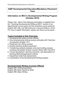 Developmental Writing Program