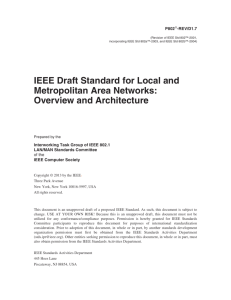 Overview and Architecture - IEEE 802 LAN/MAN Standards Committee