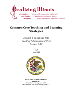 1: Common Core Teaching and Learning Strategies ELA Grades 6-12