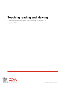 Teaching reading and viewing: Comprehension strategies and