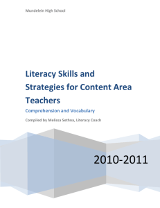 Literacy Skills and Strategies for Content Area Teachers