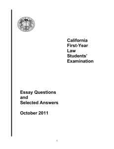 California First-Year Law Students' Examination Essay Questions