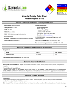 Material Safety Data Sheet ?Acetaminophen? MSDS