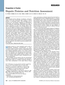 Hepatic Proteins and Nutrition Assessment