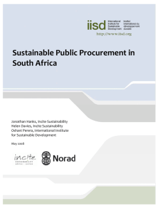 Sustainable Public Procurement in South Africa