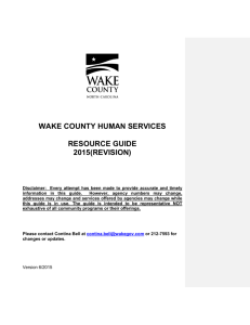 wake county human services resource guide 2015(revision)