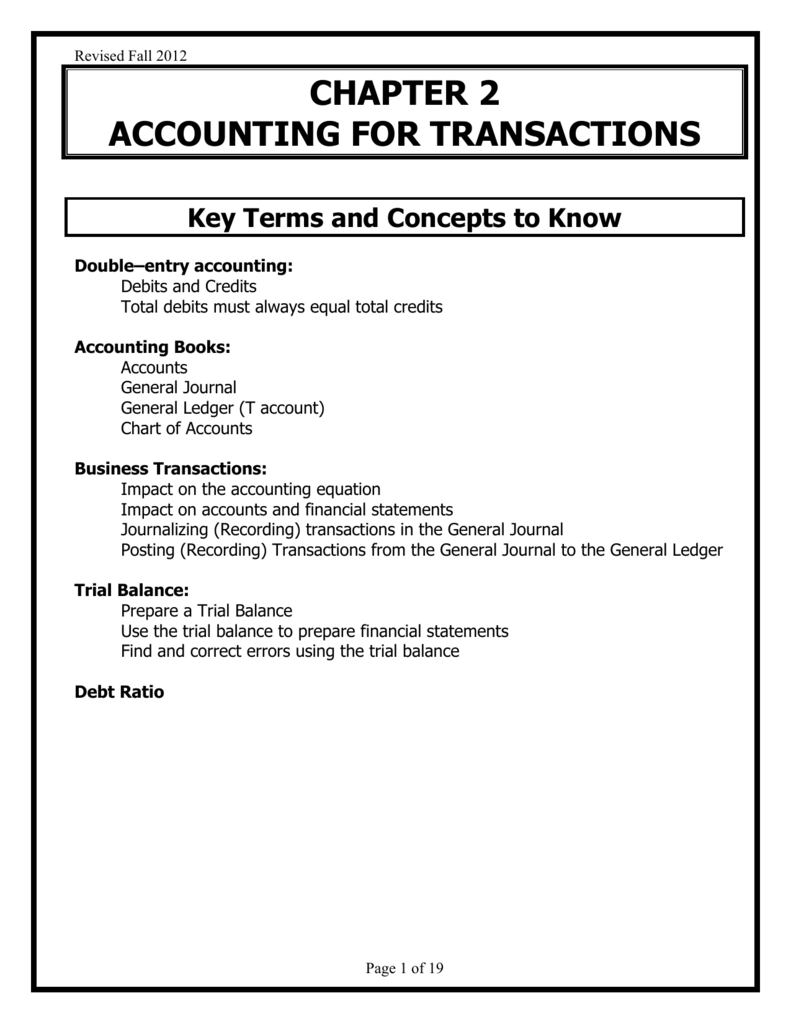 Accounting T Chart