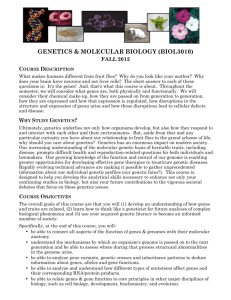 GENETICS & MOLECULAR BIOLOGY (BIOL3010)