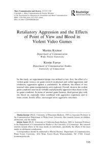 Retaliatory Aggression and the Effects of Point of View and Blood in